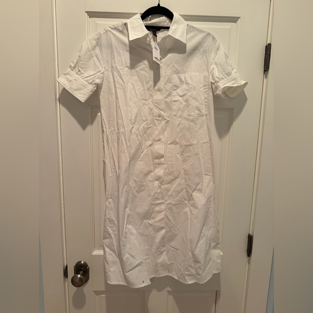 Banana republic factory white short sleeve shirt dress xs NWT